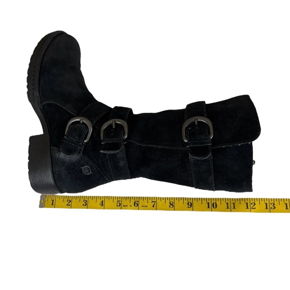 Born Black Suede Leather Buckle Heeled Boots - Women’s Size 6.5 - Picture 14 of 16